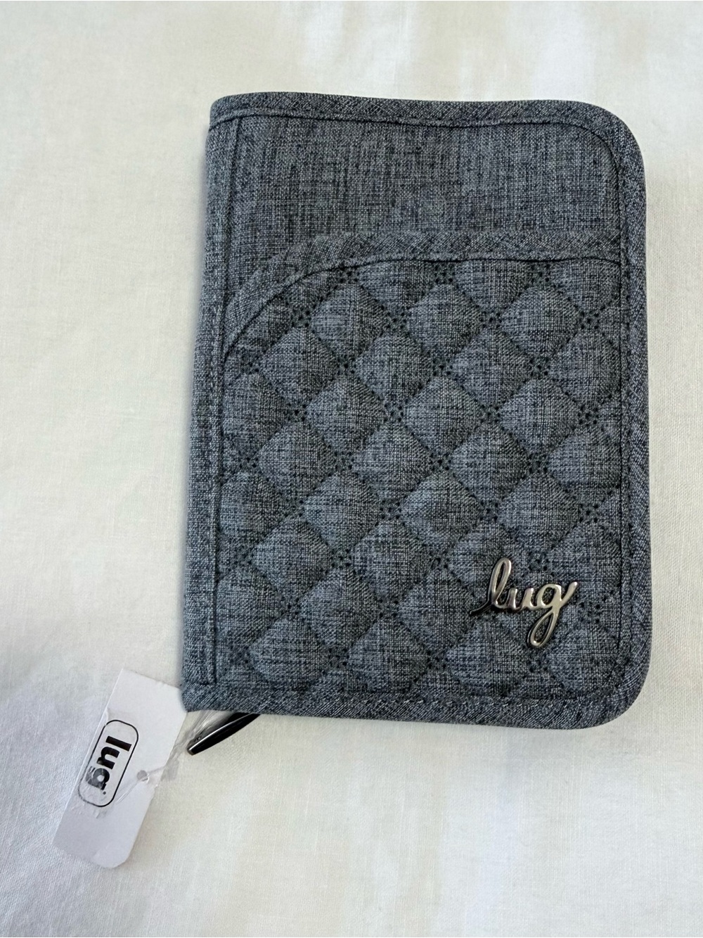 Lug | Pilot Gray Matte Luxe Passport Wallet RFID Vegan Zip | Travel Unisex